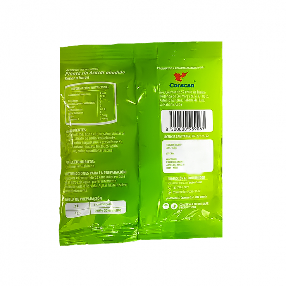 Refresco instantáneo sabor limón Piñata Coracan (90 g / 3.17 oz) - Miniatura 2