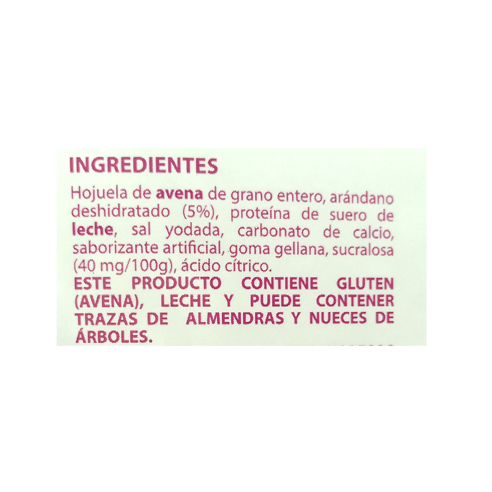 Avena instantánea integral sin azúcar sabor arádanos Ganvita (35 g / 1.23 oz) - Miniatura 3