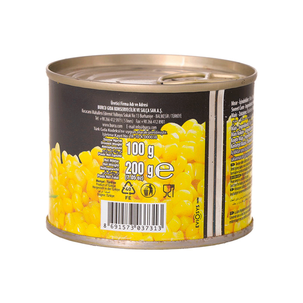 Maíz dulce en lata Burcu (200 g / 7.05 oz) - Miniatura 2