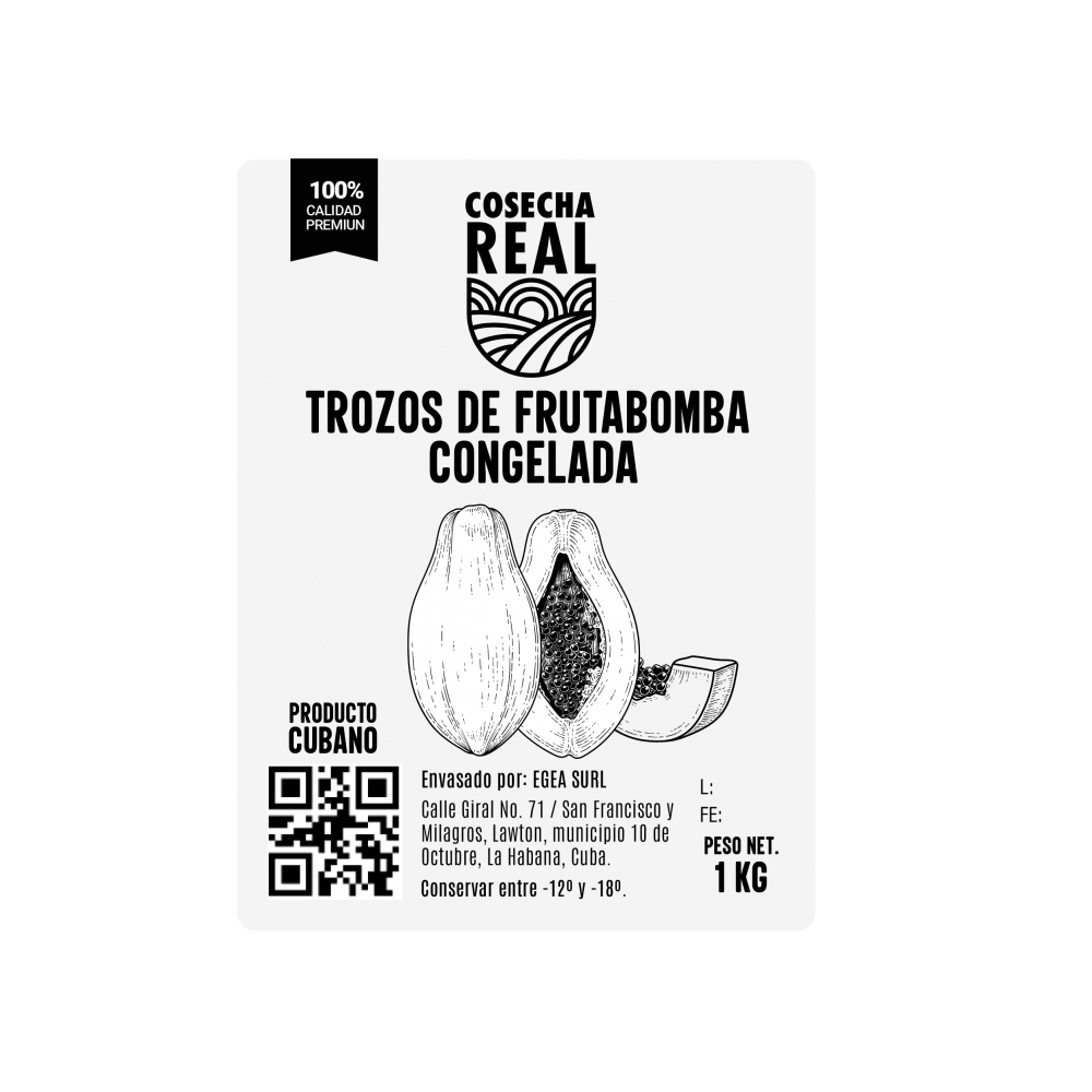 Trozos de frutabomba congelada Cosecha Real (1 kg / 2.2 lb) - Miniatura 3