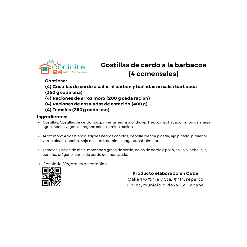 Costillas de cerdo a la barbacoa Tucocinita24 (4 comensales) - Miniatura 2