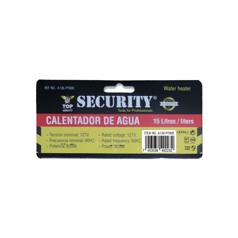 Calentador de agua de 110V / 60Hz / 800W Security - Miniatura 4