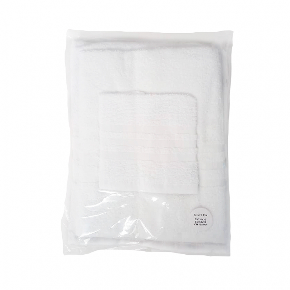 Set de 3 piezas de toallas blancas Yara - Miniatura 2