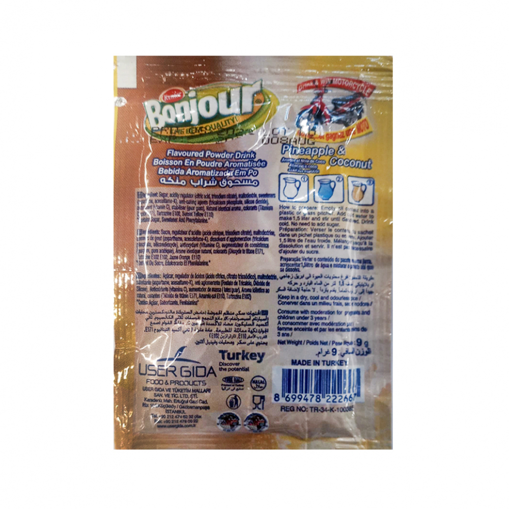 Refresco instantáneo sabor piña y coco Bonjour (9 g) - Miniatura 2