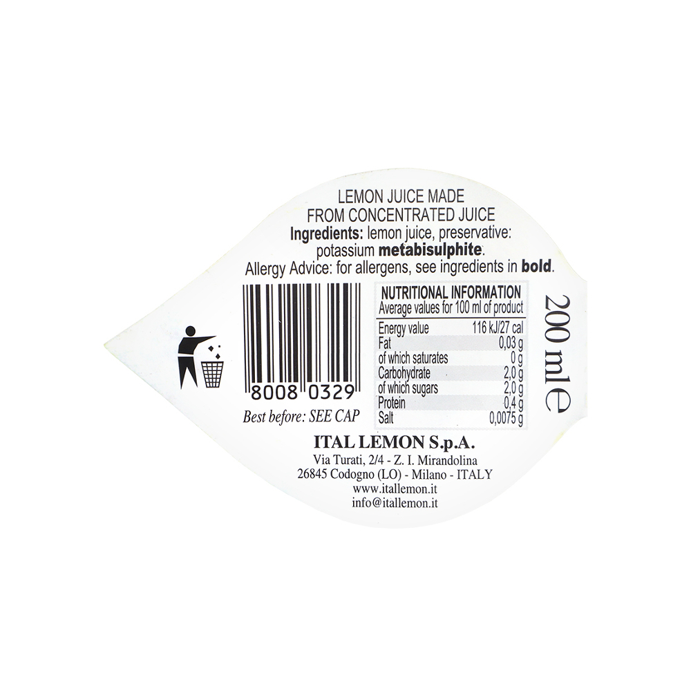Zumo de limón Ital Lemon (200 ml) - Miniatura 3