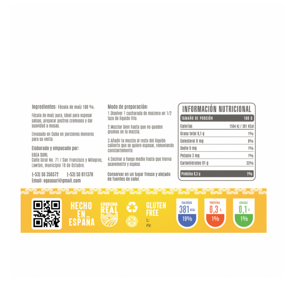 Maicena Cosecha Real (10 x 500 g / 1.1 lb) - Miniatura 3