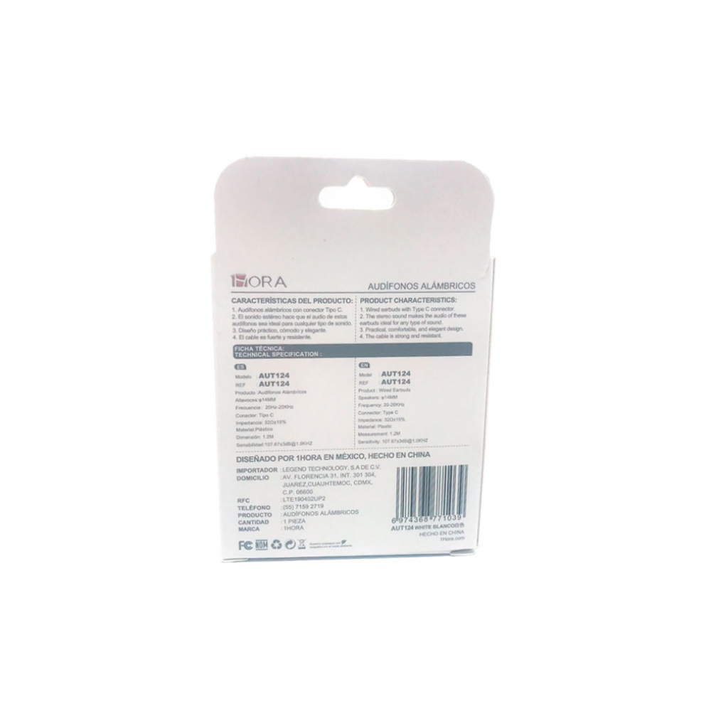 Audífonos tipo C 1Hora AUT124 - Miniatura 2