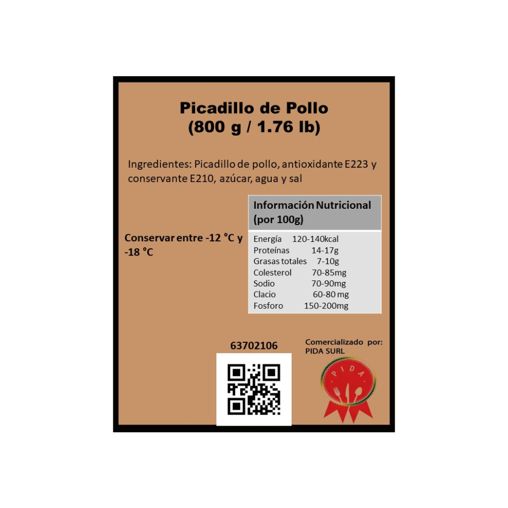 Picadillo de pollo Pida (800 g / 1.76 lb) - Miniatura 4