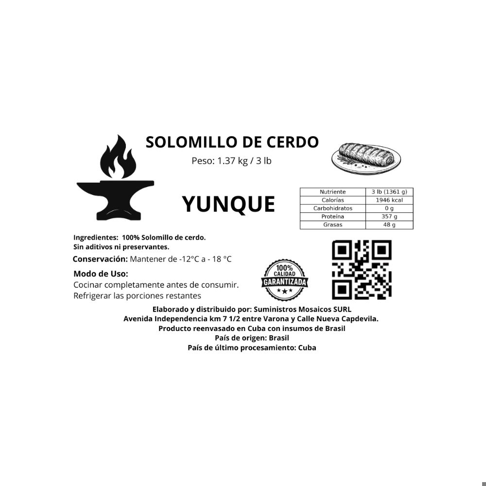 Solomillo de cerdo Yunque (1.37 kg / 3 lb) - Miniatura 2