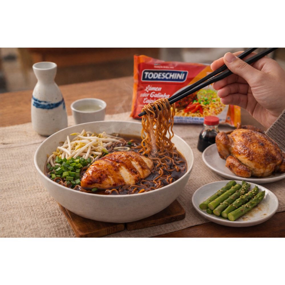 Fideos instantáneos sabor a pollo de corral Todeschini (2 x 85 g / 2.99 oz) - Miniatura 4