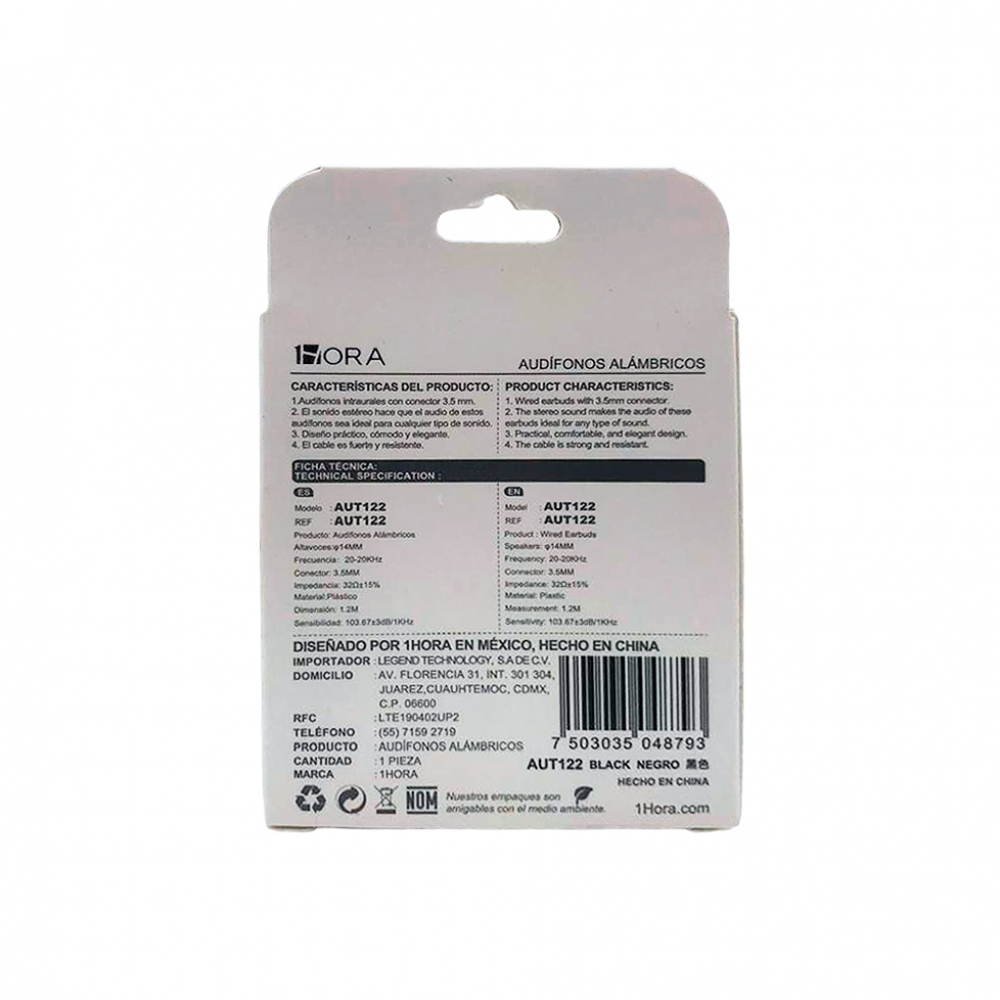 Audífonos alámbricos 1Hora AUT122 - Miniatura 2
