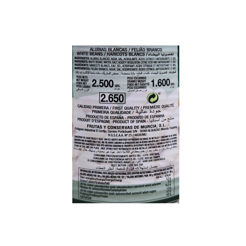 Alubias blancas Mocitos (2.5 kg / 5.5 lb) - Miniatura 3