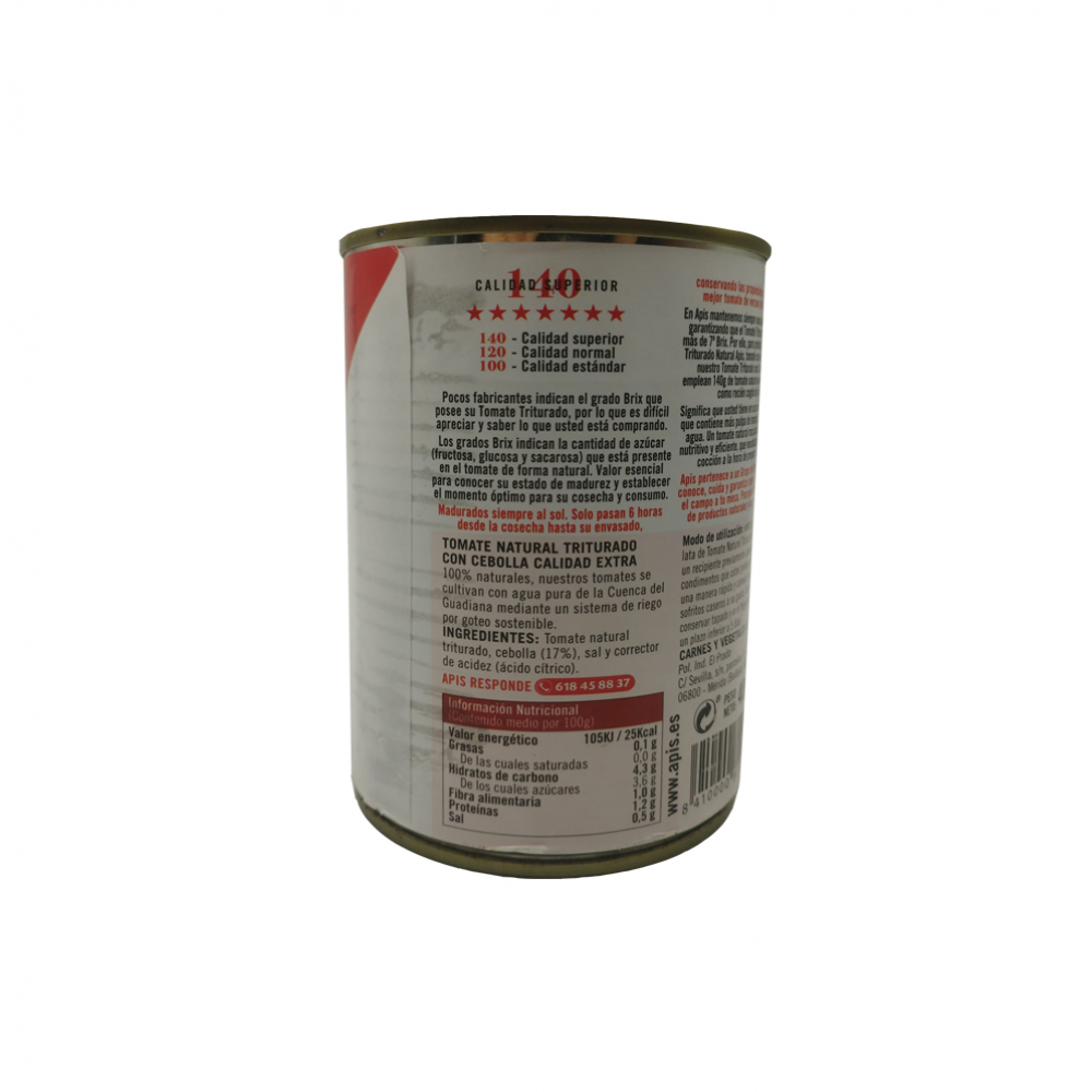 Tomate natural triturado con cebolla Apis (400 g / 14.10 oz) - Miniatura 2
