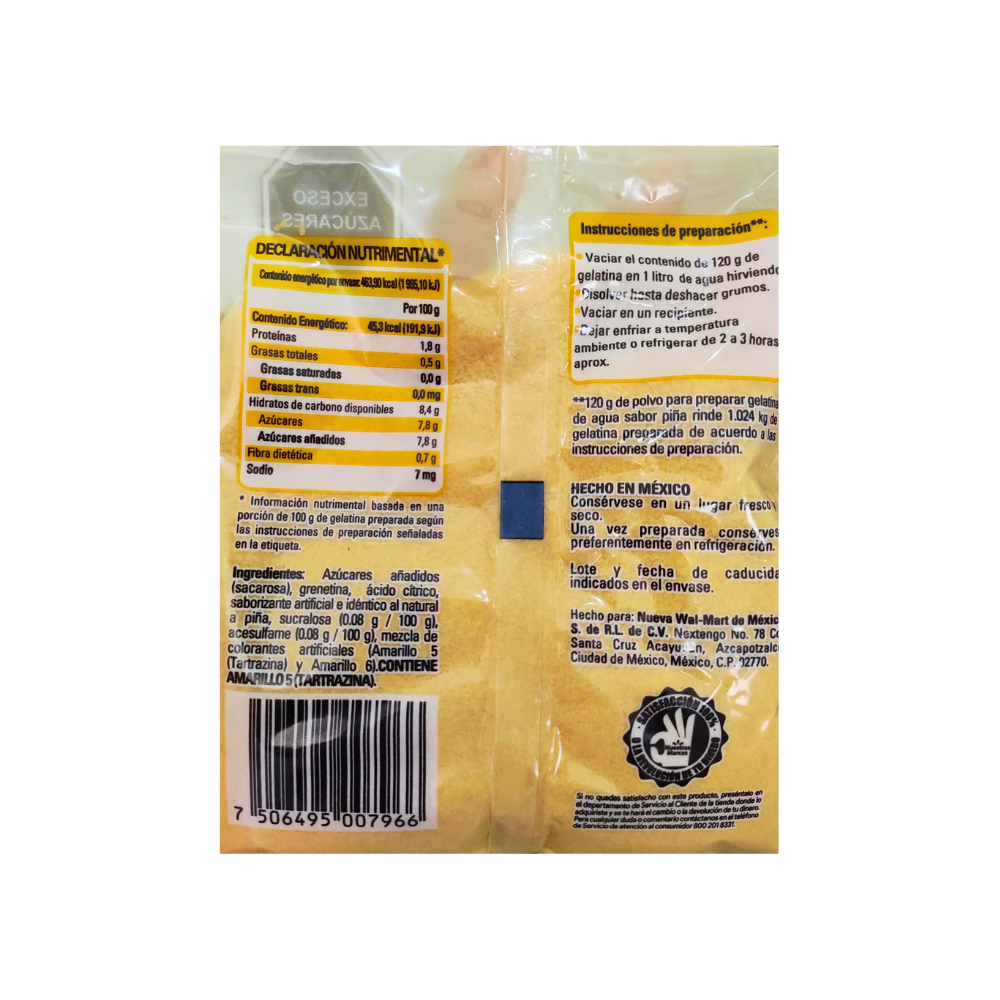 Gelatina sabor piña Aurrera (120 g / 4.2 oz) - Miniatura 2
