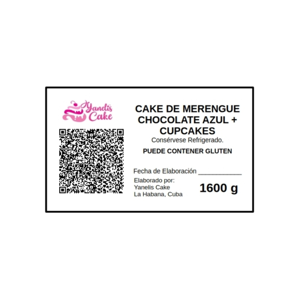 Cake de merengue chocolate azul (6 comensales) + cupcakes - Miniatura 2