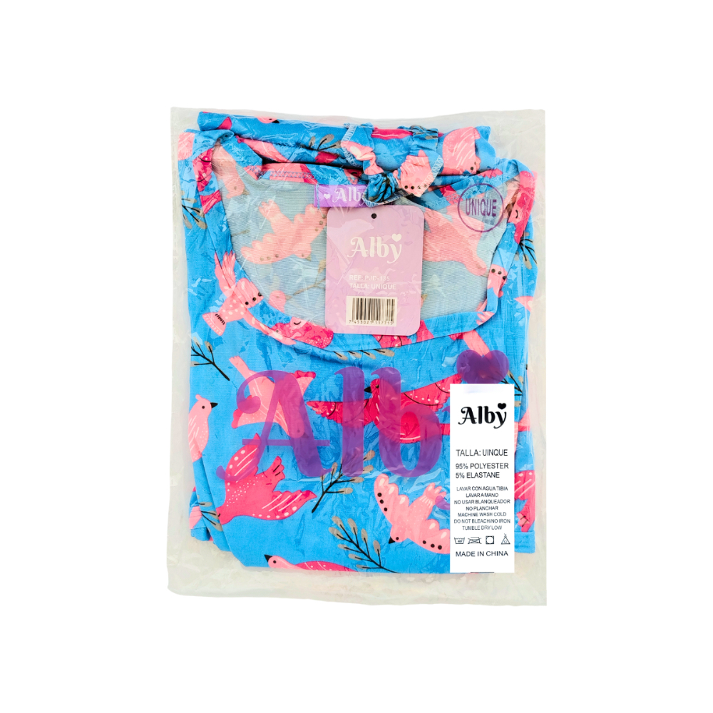 Juego de bata de casa azul y scrunchie para el cabello Alby (Talla: única) - Miniatura 2