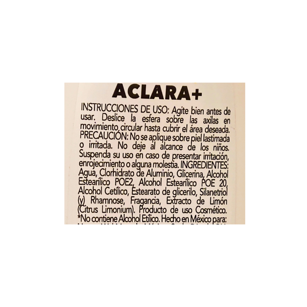 Desodorante antitranspirante aclara + Aurrera (65 ml / 2.3 fl. oz) - Miniatura 3