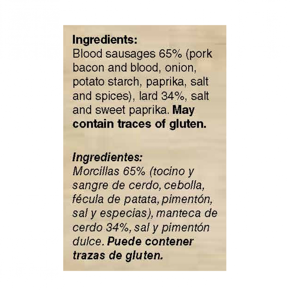 Morcilla con manteca YEYA (640 g / 1.41 lb) - Miniatura 4
