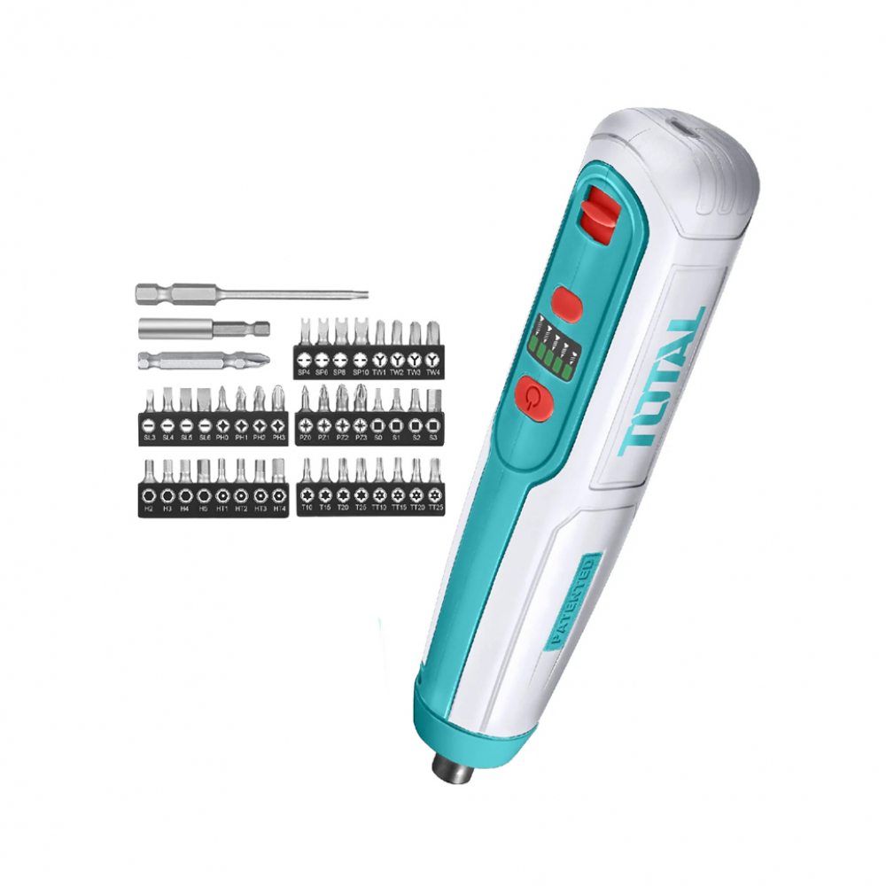 Destornillador inalámbrico de 4 V con juego de puntas de 43 piezas Total Tools TSDLI04062 - Miniatura 2