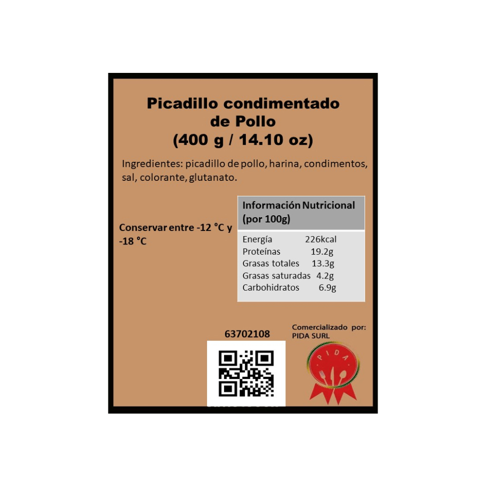 Picadillo condimentado de pollo Pida (400 g / 14.10 oz) - Miniatura 2