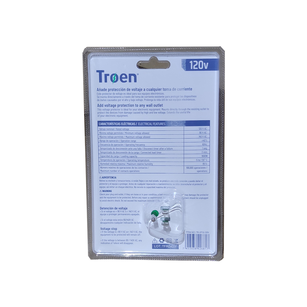 Protector de voltaje multipropósito de 120 V Troen - Miniatura 3