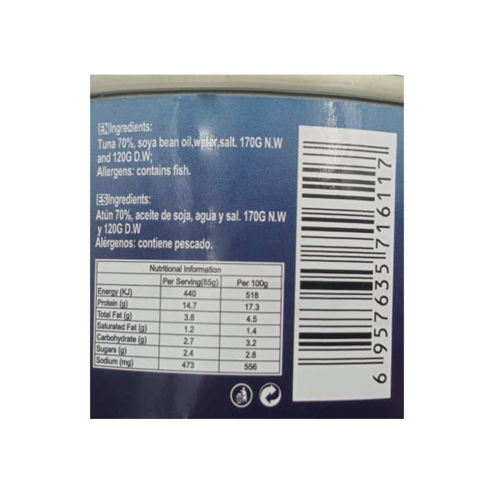 Atún lomitos en aceite Lucy (170 g / 5.99 oz) - Miniatura 2