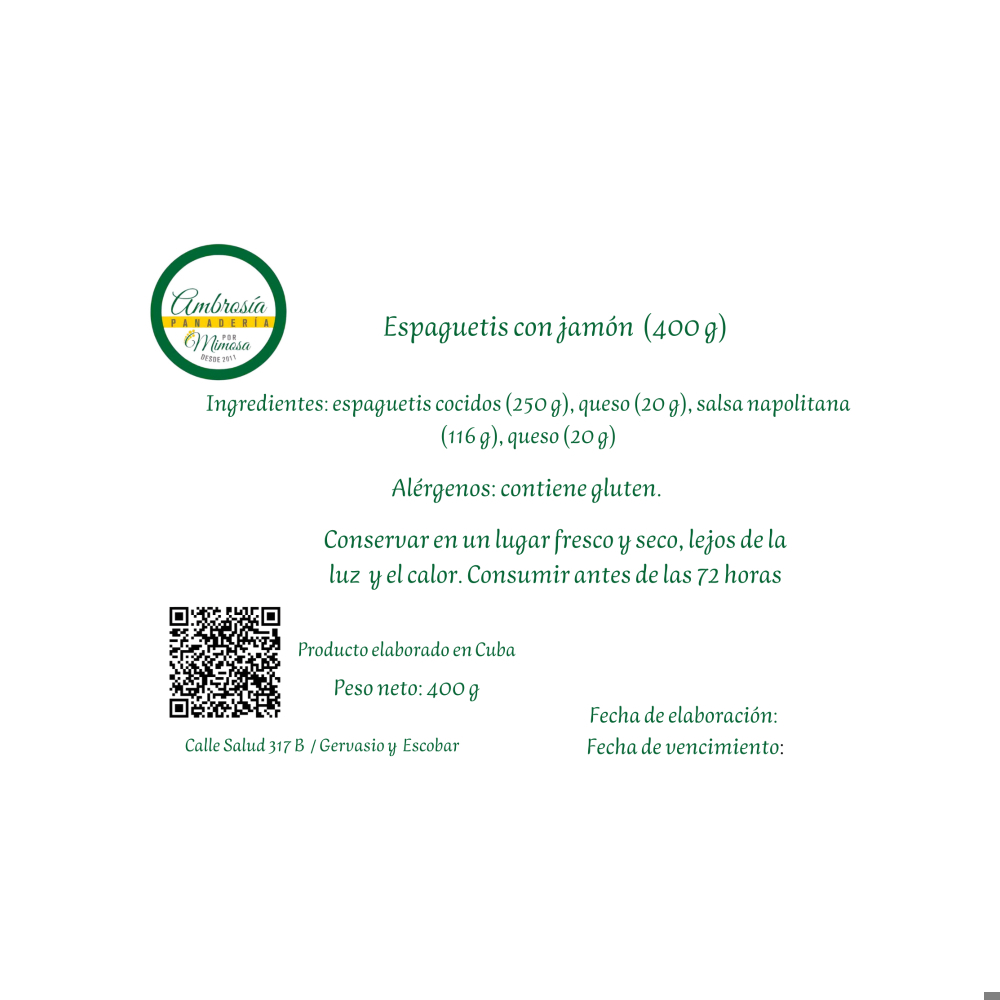 Espaguetis con jamón Mimosa Ambrosia (400 g / 14.11 oz.) - Miniatura 3