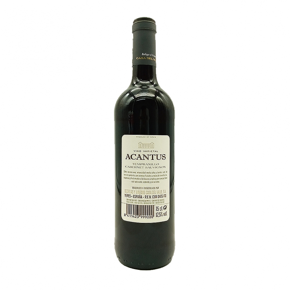 Vino varietal Tempranillo Gabernet Sauvignon Acantus (750 ml / 25.36 oz) - Miniatura 4
