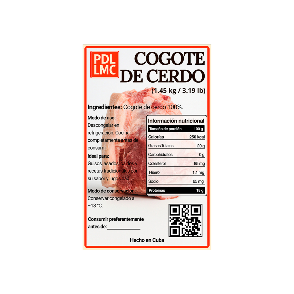 Cogote de cerdo PDL LMC (1.45 kg / 3.19 lb) - Miniatura 3
