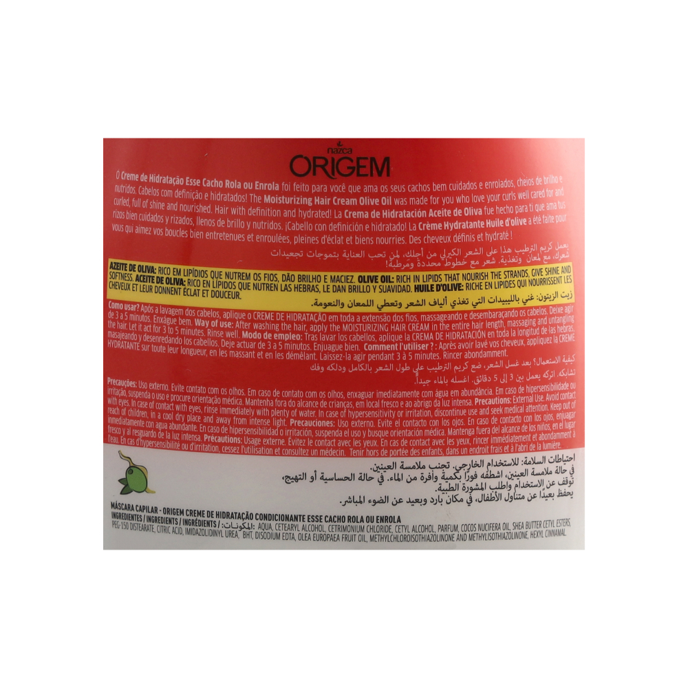 Crema de hidratación de aceite de oliva para cabellos rizados y crespos Origem (1 kg / 2.2 lb) - Miniatura 3