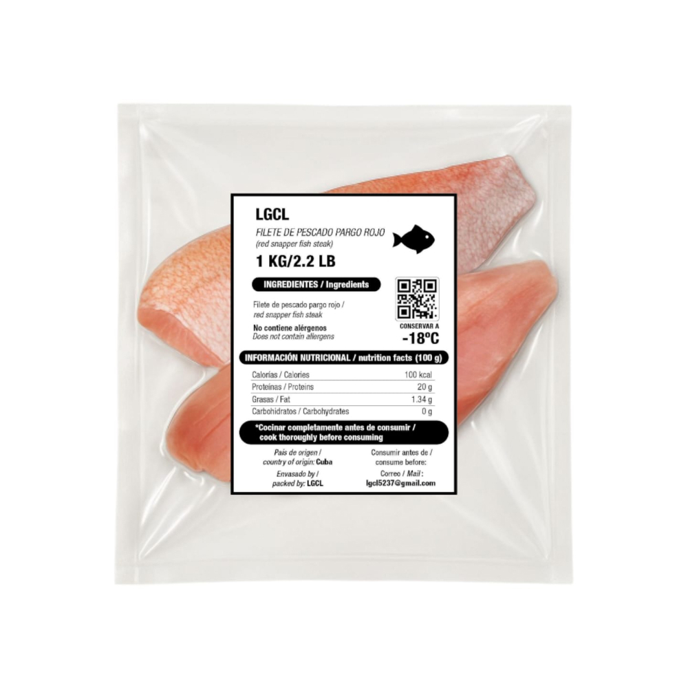 Filete de pescado pargo rojo LGCL (1 kg / 2.2 lb) - Miniatura 2