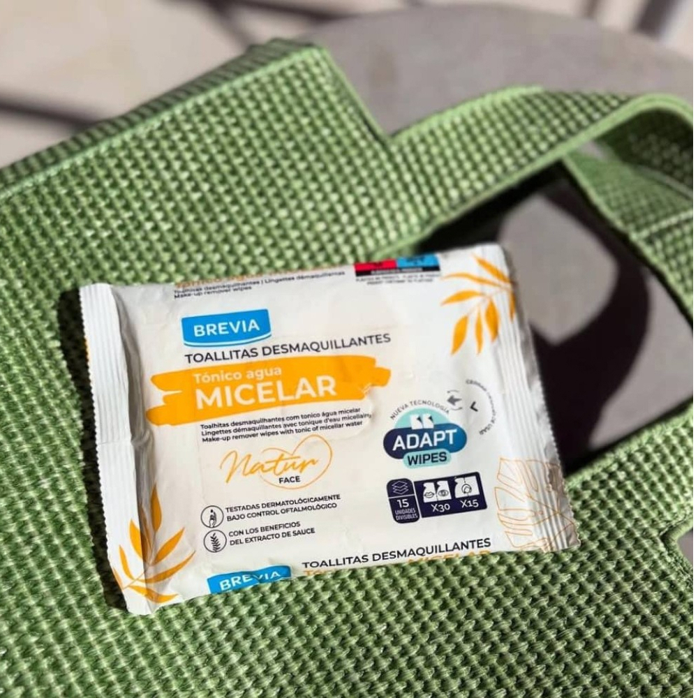 Toallitas desmaquillantes con tónico agua micelar Brevia (15 U) - Miniatura 3