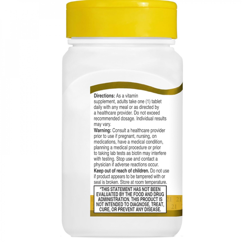 Biotina 10, 000 mcg 21st Century (120 tabletas) - Miniatura 4