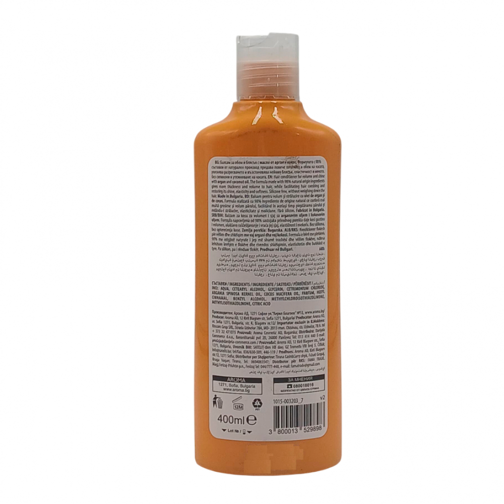 Acondicionador con aceite de argán y aceite de coco para volumen y brillo Aroma Natural (400 ml) - Miniatura 2