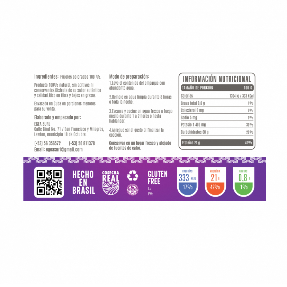 Frijoles colorados Cosecha Real (2 x 1 kg / 2.2 lb) - Miniatura 2