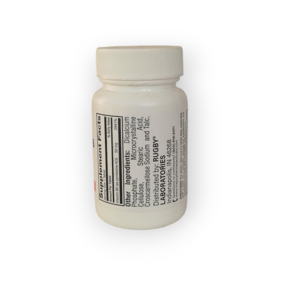 Vitamina B-6 50 mg Rugby (100 tabletas) - Miniatura 2