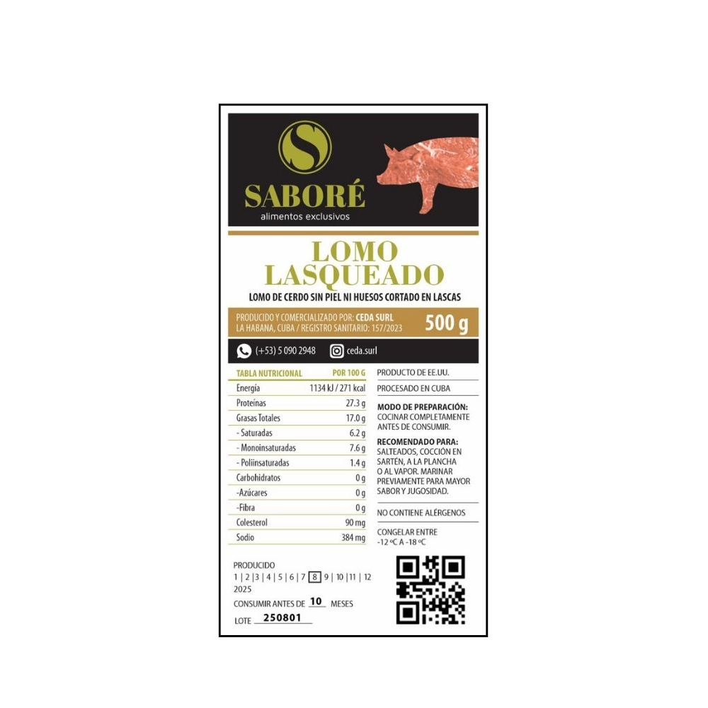Lomo de cerdo lasqueado Saboré (500 g / 1.10 lb) - Miniatura 4
