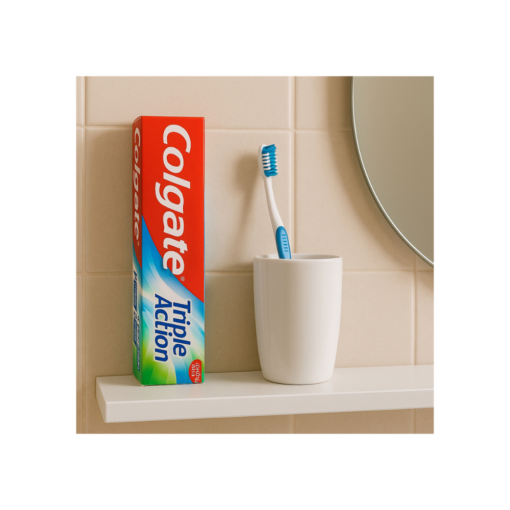 Pasta de dientes triple acción sabor menta intenso Colgate (2 x 75 ml) - Miniatura 4