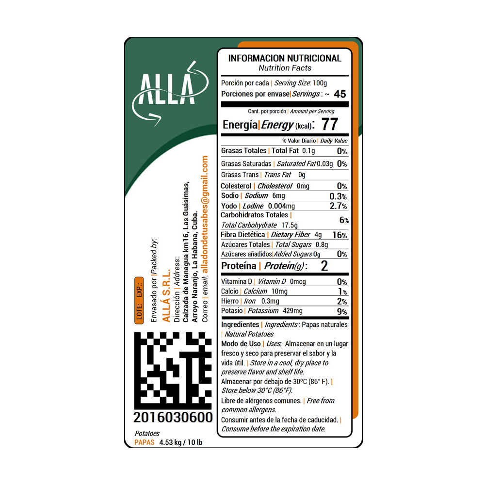 Papas ALLÁ (4.53 kg / 10 lb) - Miniatura 3