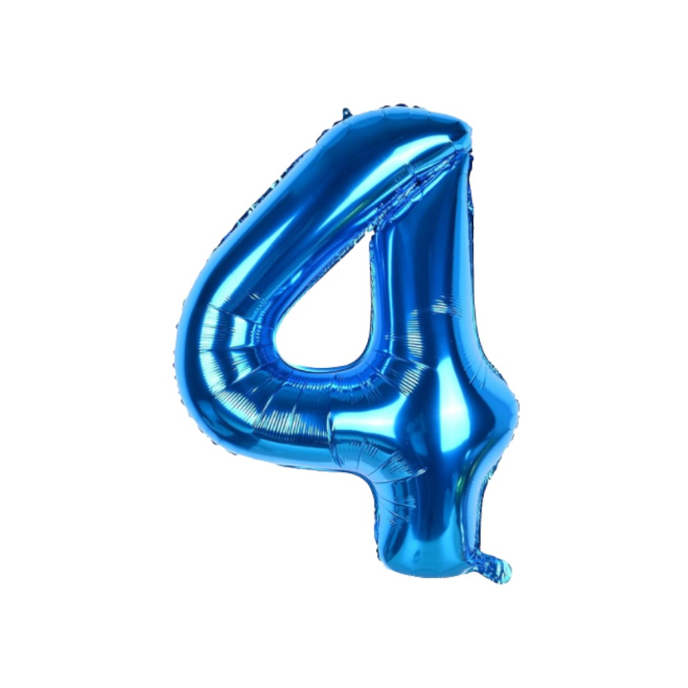 Globo azul número 4 Balloon (16 pulgadas) - Miniatura 2