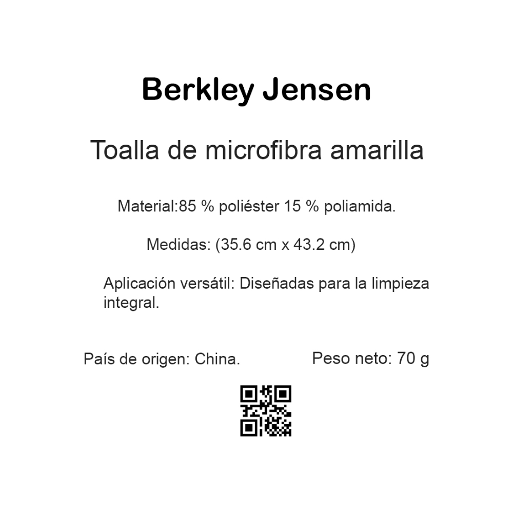 Toalla de microfibra amarilla 35.6 cm x 43.2 cm Berkley Jensen - Miniatura 3