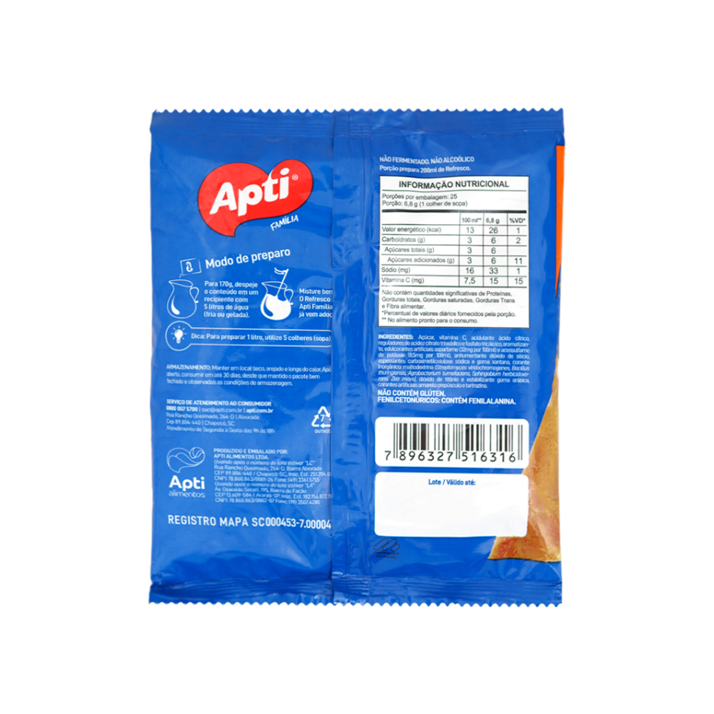Refresco instantáneo sabor naranja Apti (170 g / 6 oz) - Miniatura 2