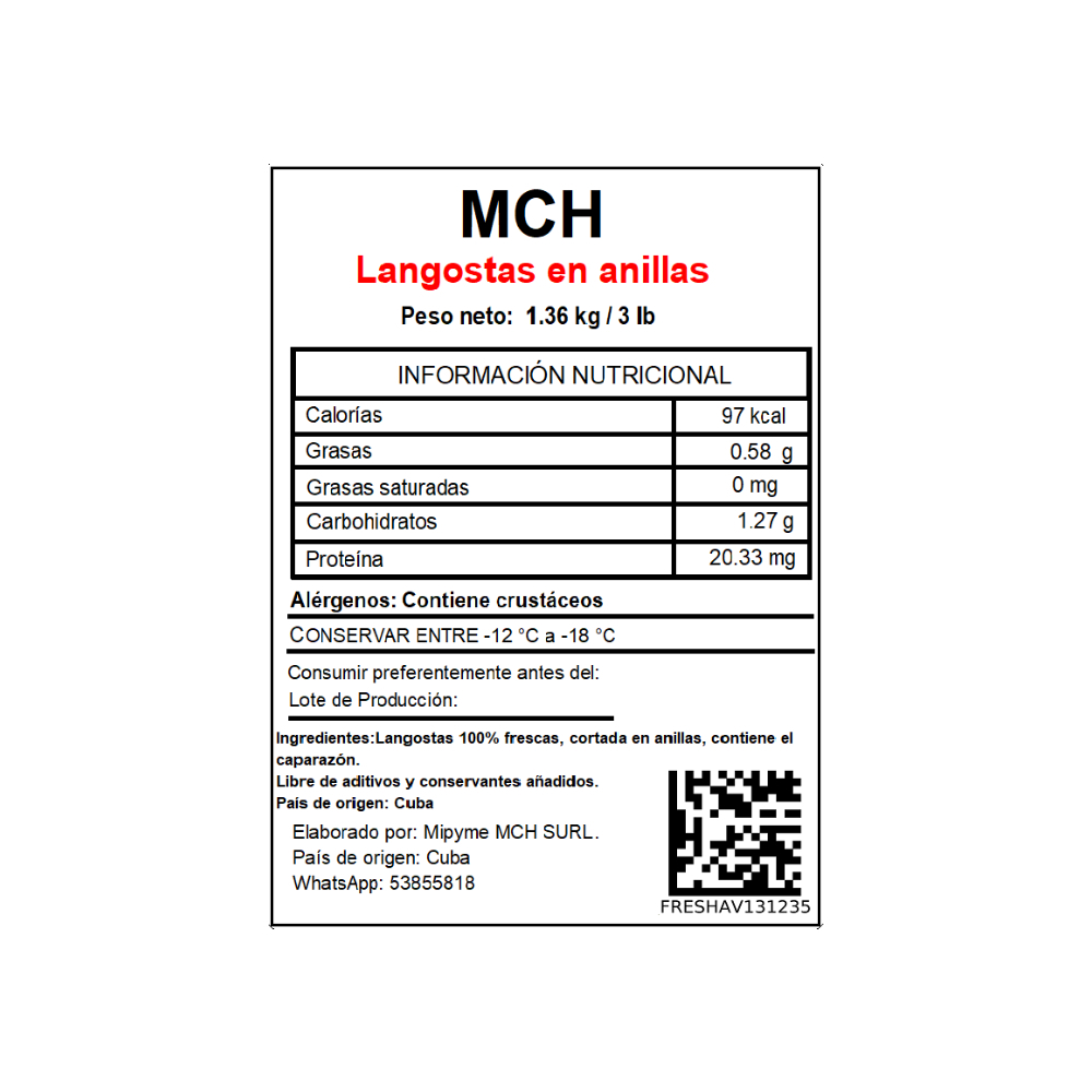 Langosta en anillas MCH (1.36 kg / 3 lb) - Miniatura 2