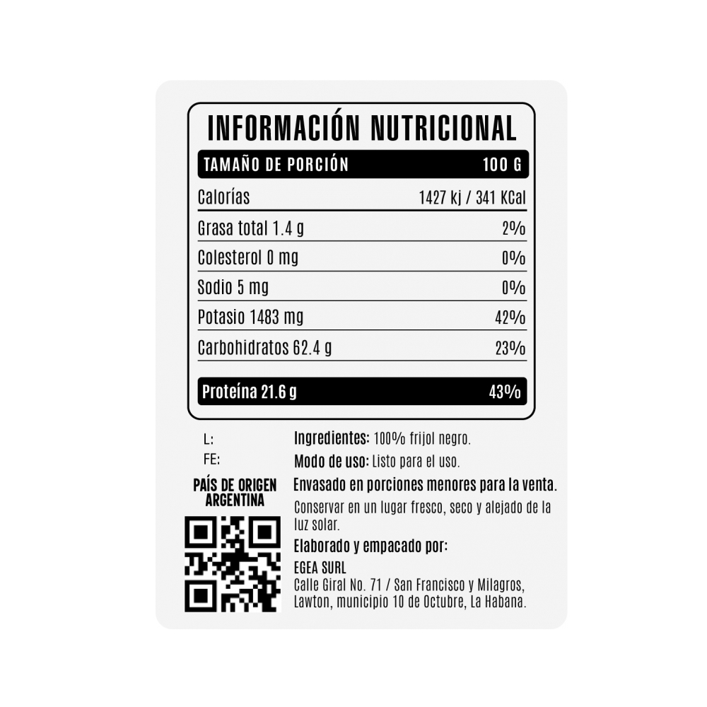 Frijoles negros Cosecha Real (454 g / 1 lb) - Miniatura 4