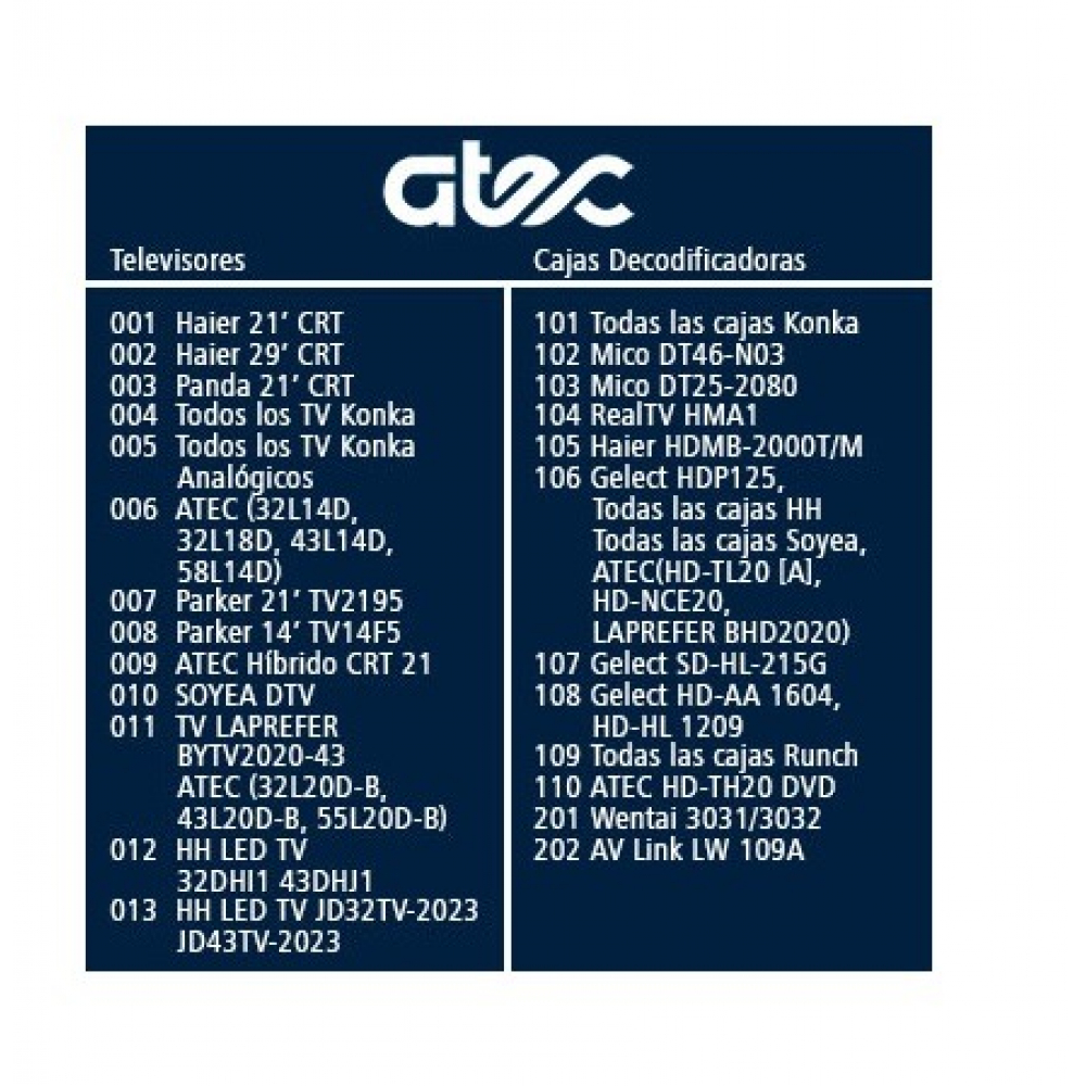 Control remoto para cajas decodificadoras & TV. Mando universal - Miniatura 2