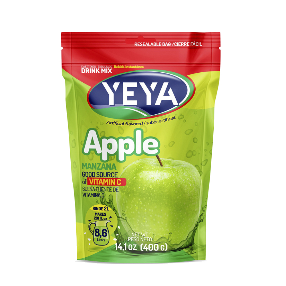 Refresco instantáneo -con azúcar- sabor a manzana YEYA (15 x 400 g / 14.1 oz) - Miniatura 2
