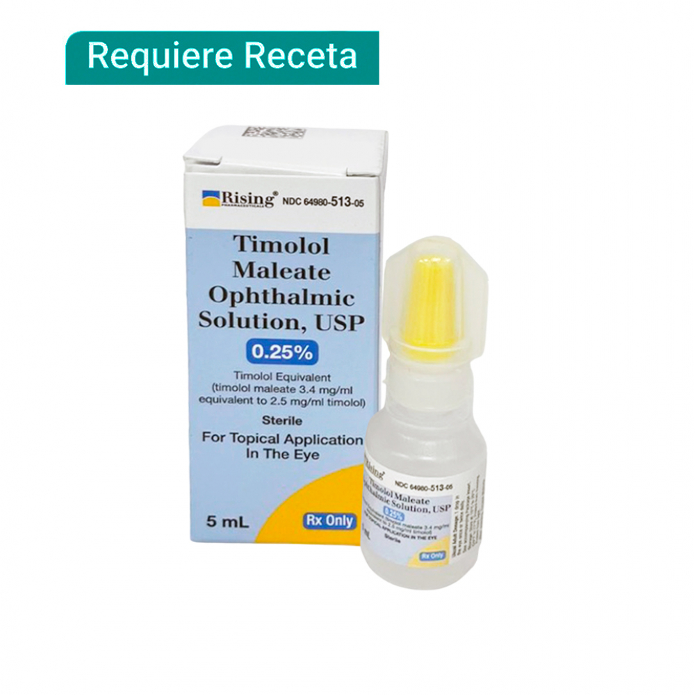 Maleato de timolol solución oftálmica 0.25 % Rising (5 ml ...