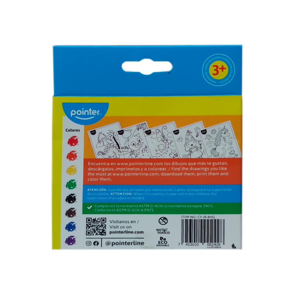 Juego de 8 crayones jumbo Pointer - Miniatura 3