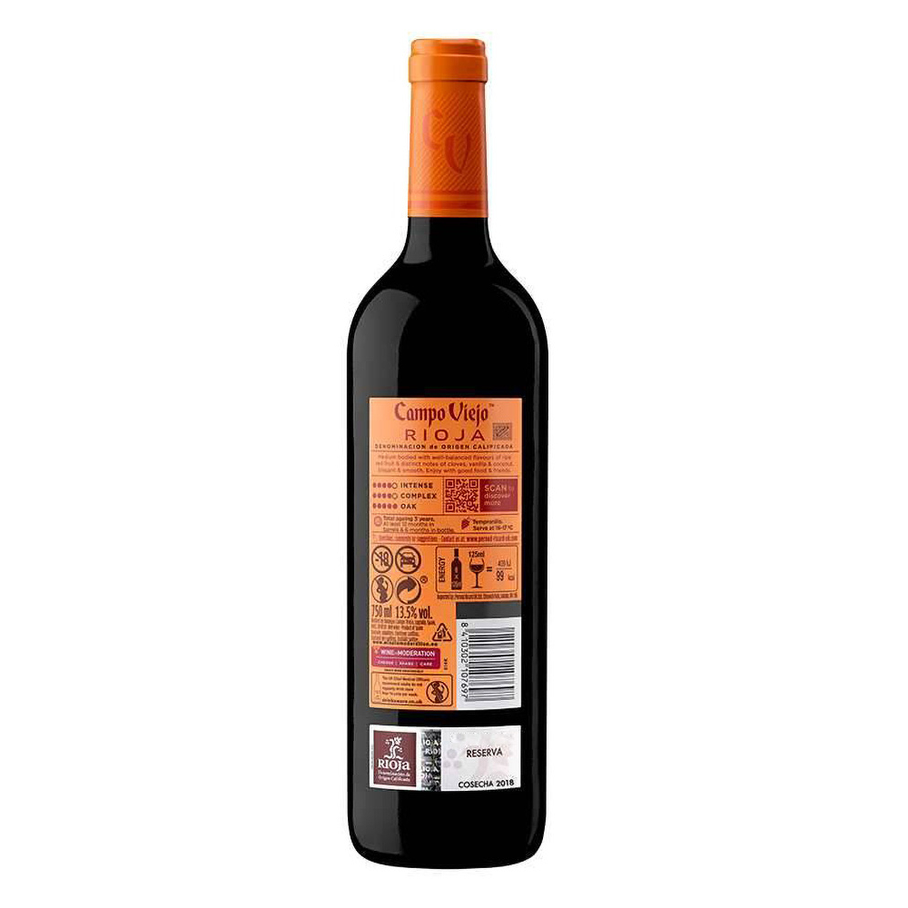 Vino tinto Rioja Reserva 2018 Campo Viejo (750 ml) - Miniatura 2