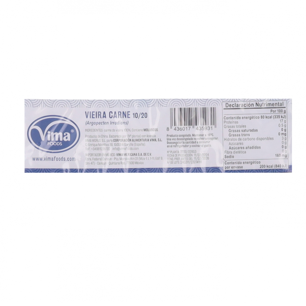 Vieira carne Vima Foods (250 g / 8.82 oz) - Miniatura 3